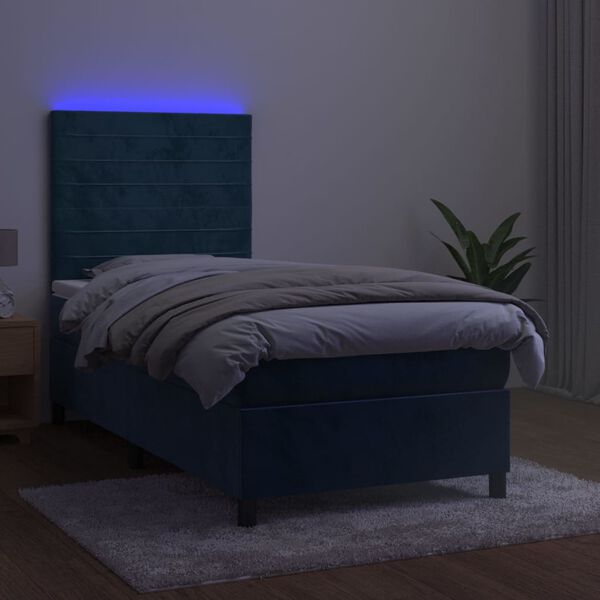 vidaXL s&ouml;t&eacute;tk&eacute;k b&aacute;rsony rug&oacute;s &eacute;s LED-es &aacute;gy matraccal 90x190 cm