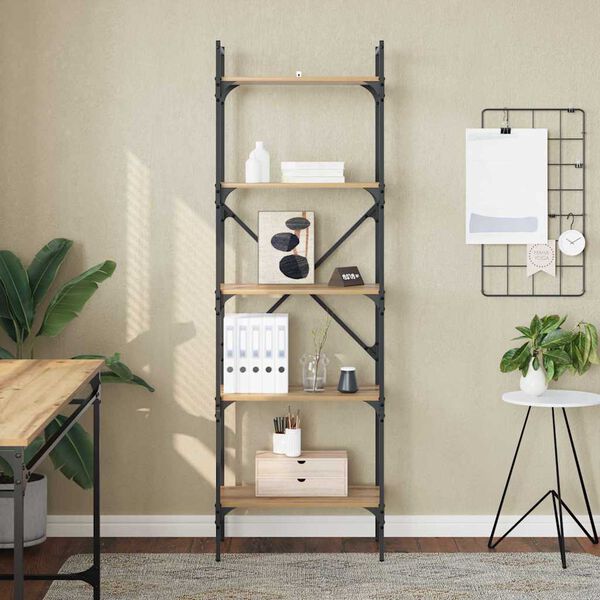 vidaXL K&ouml;nyvszekr&eacute;ny Artisan t&ouml;lgy 56 x 32 x 174 cm Faanyag