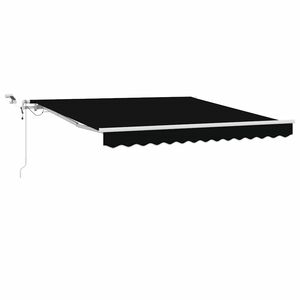 vidaXL Beh&uacute;zhat&oacute; napellenző Fekete 300 x 250 cm Poli&eacute;szter