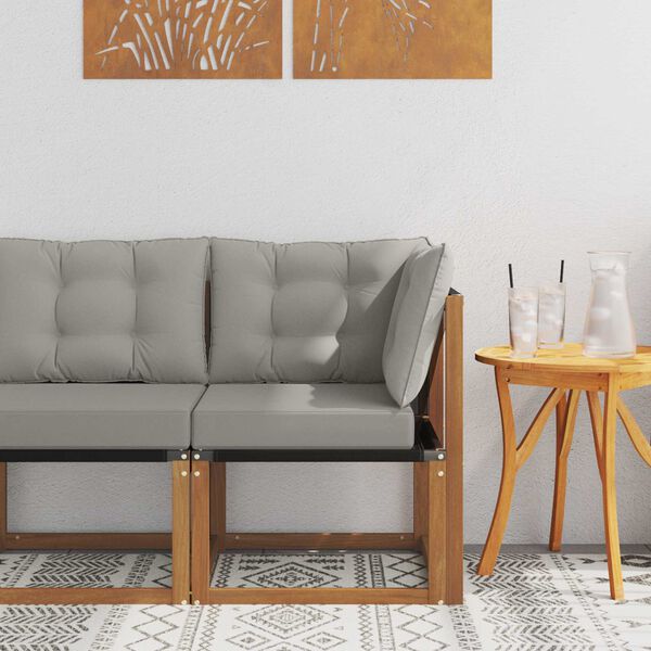 vidaXL K&uuml;lt&eacute;ri Sarokkanap&eacute; T&ouml;m&ouml;r ak&aacute;cfa &eacute;s Textilene sz&ouml;vet