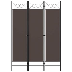 vidaXL barna 3 paneles parav&aacute;n 120 x 180 cm