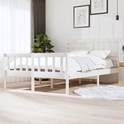 vidaXL fehér tömör fa ágykeret 150 x 200 cm (King Size)