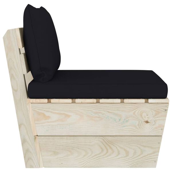 vidaXL impregnált lucfenyő kerti raklap középső kanapé párnákkal