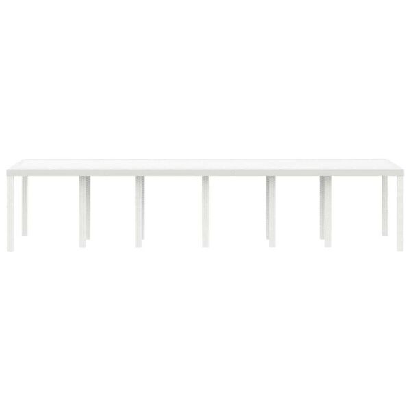 vidaXL Kerti Étkezőasztal Fehér 350 x 100 x 73 cm polirattan