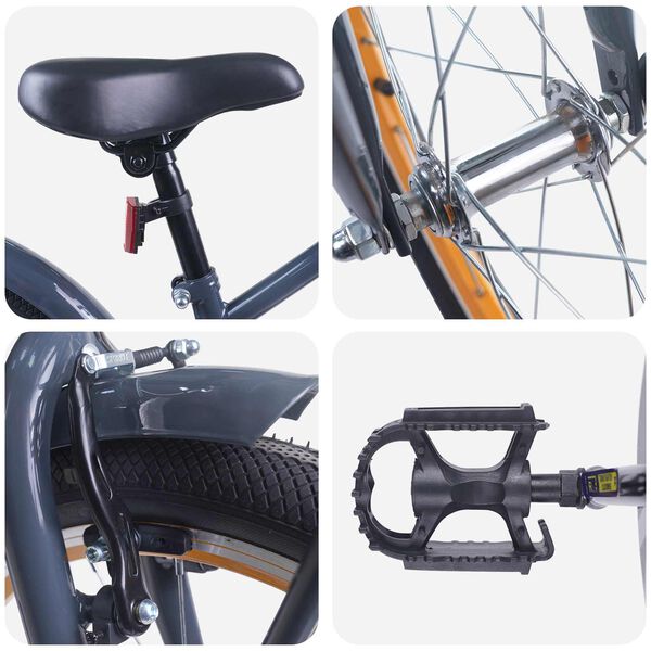 vidaXL Gyerek Bicikli 20 H&uuml;velyk 6-11 &eacute;ves korig aj&aacute;nlott S&ouml;t&eacute;tsz&uuml;rke