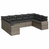 vidaXL 9 r&eacute;szes sz&uuml;rke polyrattan kerti &uuml;lőgarnit&uacute;ra p&aacute;rn&aacute;kkal