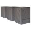 vidaXL 3 db barna műanyag rattan kerti komposzt&aacute;l&oacute; 60x60x83 cm 900 L