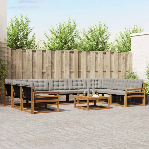 vidaXL K&uuml;lt&eacute;ri kanap&eacute; szett 10 pcs Term&eacute;szetes &eacute;s Vil&aacute;gossz&uuml;rke