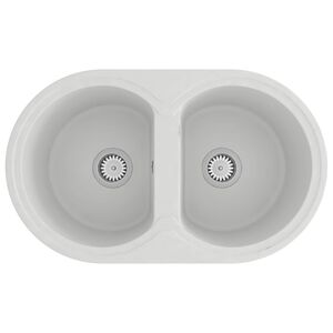 vidaXL Konyhai mosogat&oacute; Feh&eacute;r 78 x 47 x 20.5 cm Gr&aacute;nit