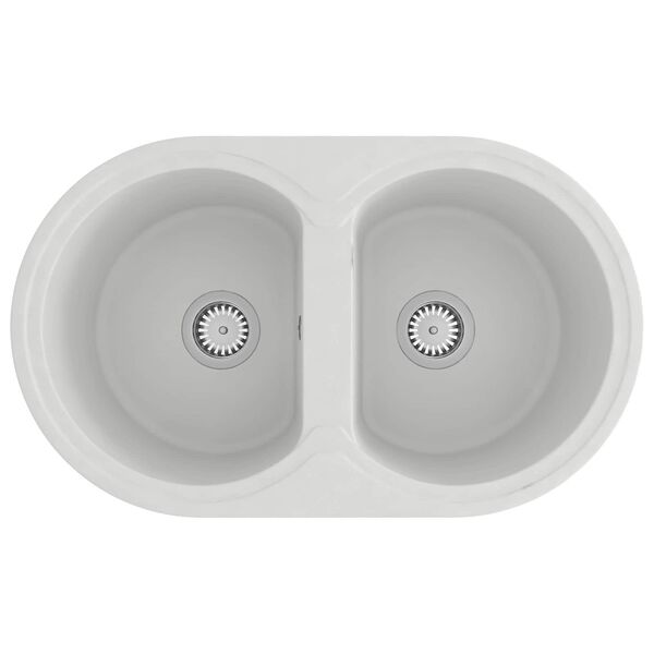 vidaXL Konyhai mosogat&oacute; Feh&eacute;r 78 x 47 x 20.5 cm Gr&aacute;nit