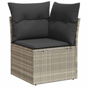 vidaXL vil&aacute;gossz&uuml;rke polyrattan kerti sarokkanap&eacute; p&aacute;rn&aacute;val
