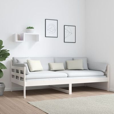 vidaXL fehér tömör fenyőfa kanapéágy 90 x 190 cm