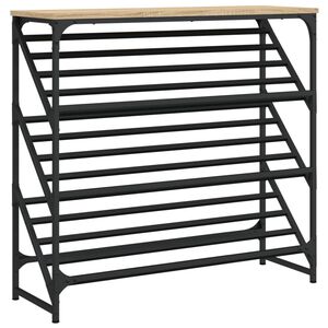 vidaXL sonoma t&ouml;lgy sz&iacute;nű szerelt fa cipőtart&oacute; 90x30x85 cm