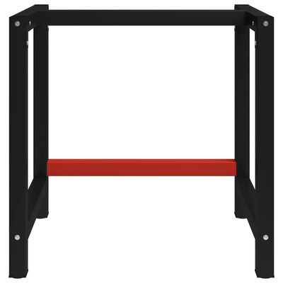 vidaXL fekete és piros fém munkapadváz 80 x 57 x 79 cm