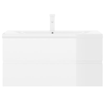vidaXL magasfényű fehér forgács mosdószekrény beépített mosdókagylóval