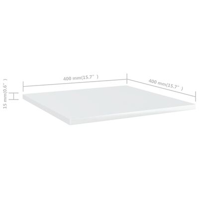 vidaXL 4 db magasfényű fehér forgácslap könyvespolc 40 x 40 x 1,5 cm