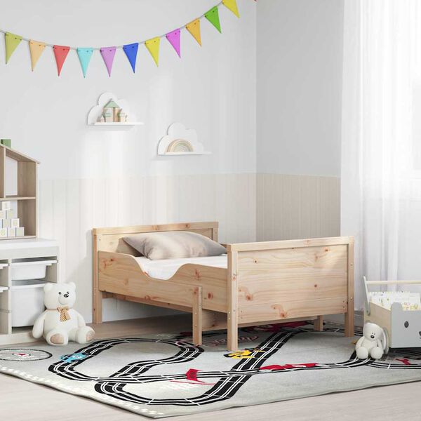 vidaXL &Aacute;gykeret matracmal fejt&aacute;ml&aacute;val Barna 80 x 200 cm T&ouml;m&ouml;r fenyőfa