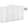 vidaXL 4 db &iacute;ves horganyzott vas gabion kos&aacute;r 300x30x160/180 cm