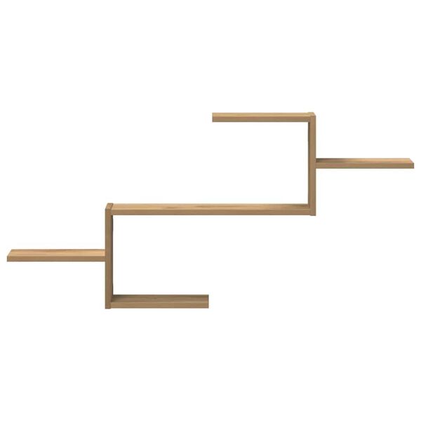 vidaXL kézműves tölgy színű szerelt fa fali polc 104 x 15 x 49 cm