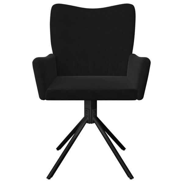 vidaXL 2 db fekete bársony forgó étkezőszék