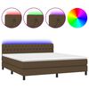 vidaXL barna sz&ouml;vet rug&oacute;s &eacute;s LED-es &aacute;gy matraccal 160x200 cm