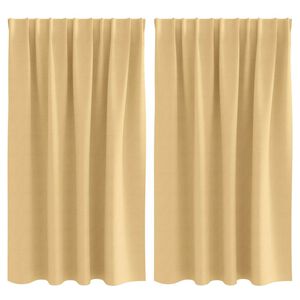 vidaXL Fekete F&uuml;gg&ouml;ny Gyűrűkkel 2 db B&eacute;zs 140 x 140 cm Poli&eacute;szter