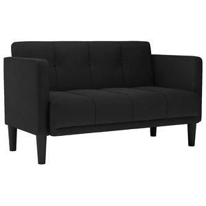 vidaXL fekete sz&ouml;vet loveseat kanap&eacute; 111 cm