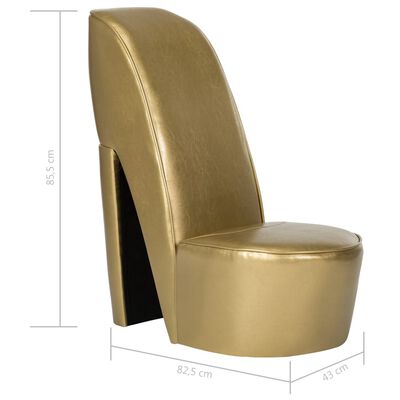vidaXL aranyszínű magas sarkú cipő formájú műbőr szék