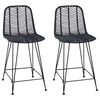 vidaXL B&aacute;rsz&eacute;k 2 db Fekete 44,5 x 54,5 x 97,5 cm Rattan &eacute;s Vas