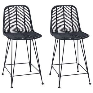 vidaXL B&aacute;rsz&eacute;k 2 db Fekete 44,5 x 54,5 x 97,5 cm Rattan &eacute;s Vas