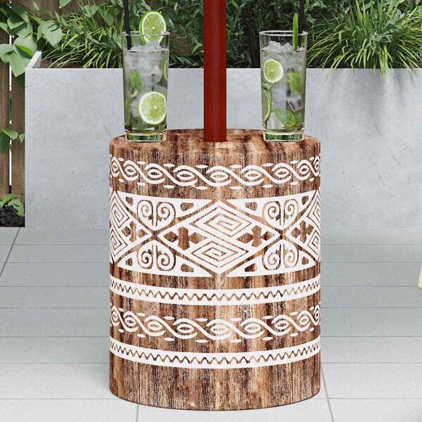 vidaXL Napernyőtalp Feh&eacute;r mosott &Oslash;34 x 40 cm T&ouml;m&ouml;r fa