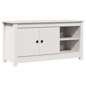 vidaXL feh&eacute;r t&ouml;m&ouml;r fenyőfa TV-szekr&eacute;ny 103 x 36,5 x 52 cm