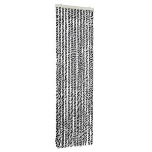 vidaXL sz&uuml;rke &eacute;s fekete &eacute;s feh&eacute;r zsen&iacute;lia rovarf&uuml;gg&ouml;ny 56 x 185 cm