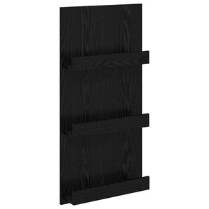 vidaXL Magazin &aacute;llv&aacute;ny Fekete t&ouml;lgy 51 x 11 x 102 cm Szerelt Fa