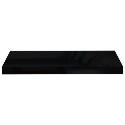 vidaXL 4 db magasfényű fekete MDF lebegő fali polc 60 x 23,5 x 3,8 cm