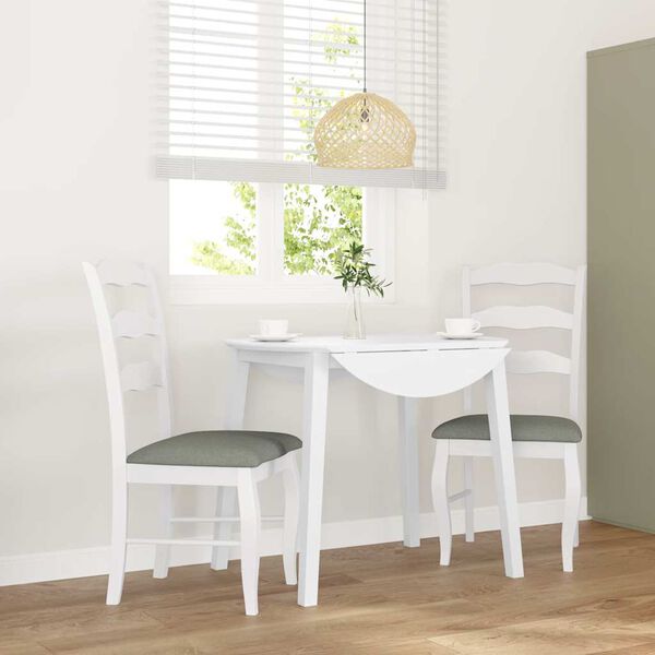 vidaXL 2 db feh&eacute;r t&ouml;m&ouml;rfa gumib&oacute;l k&eacute;sz&uuml;lt &eacute;tkezősz&eacute;kek p&aacute;rn&aacute;kkal