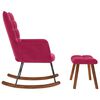 vidaXL bordó bársony hintaszék lábtartóval