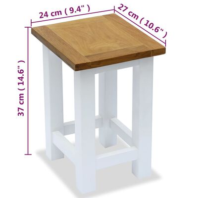 vidaXL 2 db tömör tölgyfa kisasztal 27 x 24 x 37 cm