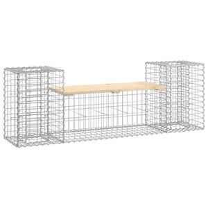 vidaXL t&ouml;m&ouml;r fenyőfa gabion kerti pad 183x41x60,5 cm