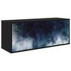 vidaXL Fals&iacute;that&oacute; TV Szekr&eacute;ny RAALTE 102 x 33 x 40 cm Fekete T&ouml;lgy