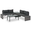 vidaXL 3-r&eacute;szes sz&uuml;rke polyrattan kerti b&uacute;torszett p&aacute;rn&aacute;kkal