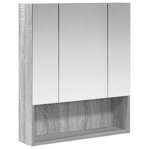 vidaXL F&uuml;rdőszobai t&uuml;k&ouml;rszekr&eacute;ny Sz&uuml;rke Sonoma 60 x 14.5 x 70 cm