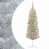 vidaXL Karcs&uacute; műkar&aacute;csonyfa g&ouml;mb&ouml;kkel 150 cm 150 LED Meleg feh&eacute;r