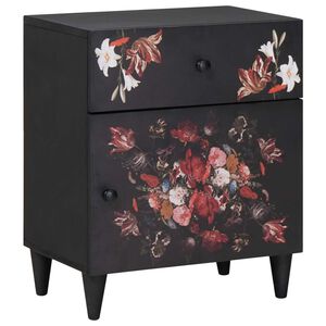 vidaXL &Eacute;jjeli asztal fi&oacute;kkal Soksz&iacute;nű 50 x 33 x 60 cm T&ouml;m&ouml;r Mang&oacute;f&aacute;t