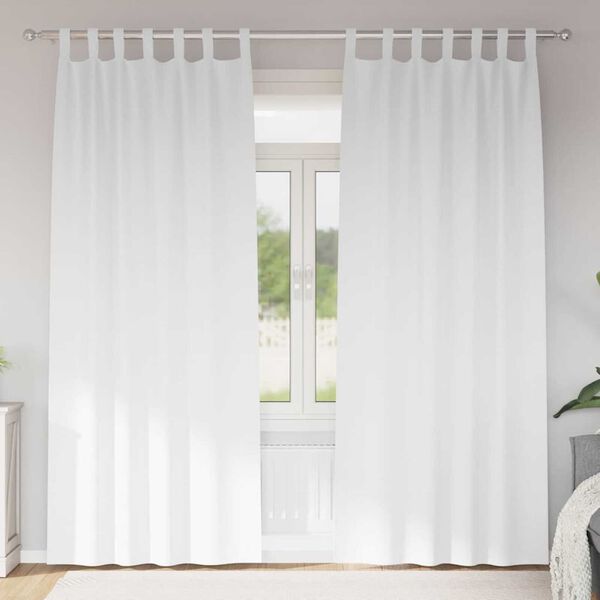 vidaXL Fekete F&uuml;gg&ouml;ny Gyűrűkkel 2 pcs Tiszta Feh&eacute;r 245 x 140 cm