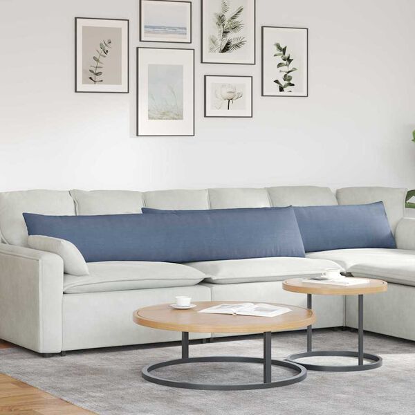 vidaXL Kanapé párnák 2 pcs Kék 200 x 40 cm Bársonyos szövet