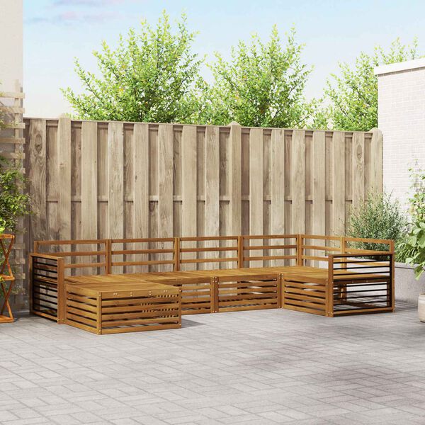 vidaXL K&uuml;lt&eacute;ri kanap&eacute; szett 6 pcs Term&eacute;szetes