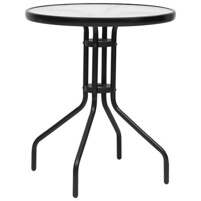 vidaXL fekete acél kerti asztal Ø60 x 70 cm