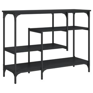 vidaXL fekete t&aacute;lal&oacute;asztal polcokkal 100 x 35 x 75 cm