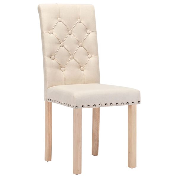 vidaXL 4 db kr&eacute;msz&iacute;nű sz&ouml;vet &eacute;tkezősz&eacute;k